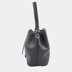 Prada Black Leather Bucket Bag