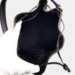 Prada Black Leather Bucket Bag