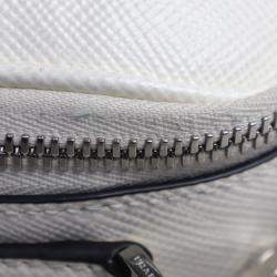 Prada White Saffiano Triangle Shoulder Bag