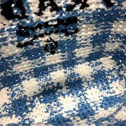 Pre Owned Prada Raffia Blue Small Crochet Basket Tote Bag