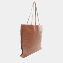 Prada Leather Brown Triangle Tote Bag