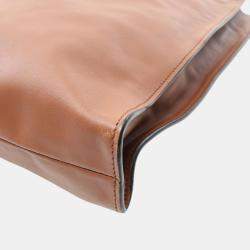 Prada Leather Brown Triangle Tote Bag