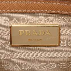 Prada Brown Saffiano Lux Leather Medium Galleria Zip Tote