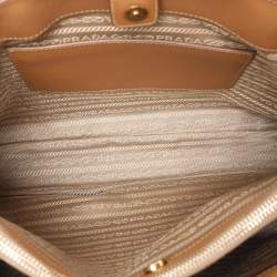 Prada Brown Saffiano Lux Leather Medium Galleria Zip Tote