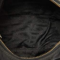Pre Owned Prada Black Nylon and Leather Tassel Triangle Logo Shoulder Bag