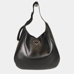 Prada Black Large Leather Shoulder Bag