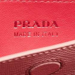 Pre Owned Prada Pink Saffiano Cuir Leather Small Double Handle Tote