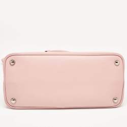 Pre Owned Prada Pink Saffiano Cuir Leather Small Double Handle Tote