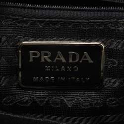 Pre Owned Prada Black Satin Vintage Raso Framed Tote