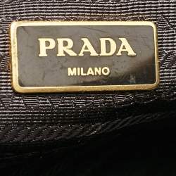 Pre Owned Prada Olive Green Saffiano Leather Extra Large Double Zip Tote