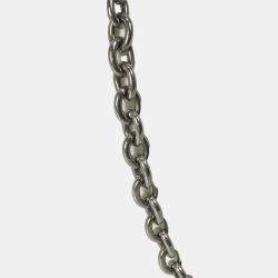 Prada Triangle Logo Triangle Logo Plate Chain With Crossbody Pouch Shoulder Bag White Beige