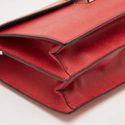 Prada Orange/Red Saffiano Leather Sound Flap Bag