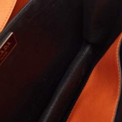 Prada Orange/Red Saffiano Leather Sound Flap Bag