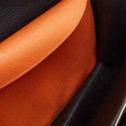 Prada Orange/Red Saffiano Leather Sound Flap Bag