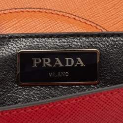 Prada Orange/Red Saffiano Leather Sound Flap Bag