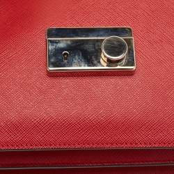 Prada Orange/Red Saffiano Leather Sound Flap Bag