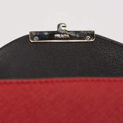 Prada Orange/Red Saffiano Leather Sound Flap Bag