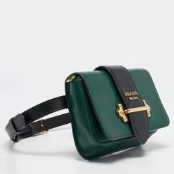 Prada Green/Black City Calf Leather Cahier Belt Bag