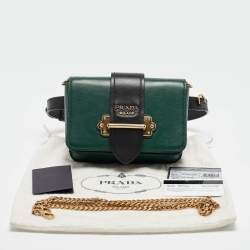 Prada Green/Black City Calf Leather Cahier Belt Bag