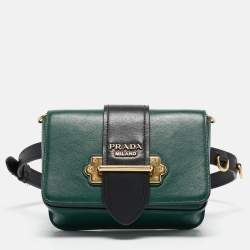 Prada Green/Black City Calf Leather Cahier Belt Bag