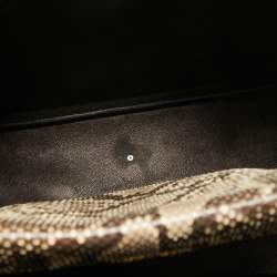 Pre Owned Prada Beige Python Medium Double Handle Tote