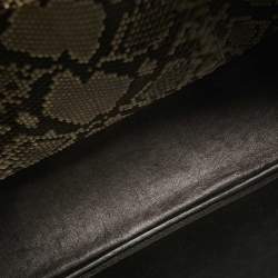 Pre Owned Prada Beige Python Medium Double Handle Tote