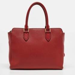 Pre Owned Prada Red Saffiano Lux Leather Tote