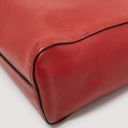 Pre Owned Prada Red Saffiano Lux Leather Tote