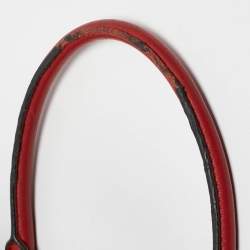 Pre Owned Prada Red Saffiano Lux Leather Tote
