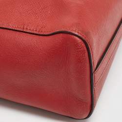 Pre Owned Prada Red Saffiano Lux Leather Tote