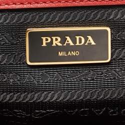 Pre Owned Prada Red Saffiano Lux Leather Tote