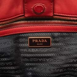 Pre Owned Prada Red Saffiano Lux Leather Tote