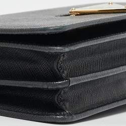 Pre Owned Prada Black Saffiano Leather Wallet on Chain