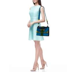 Prada Multicolor Velvet Trompe L'oeil Cahier Flap Top Handle Bag