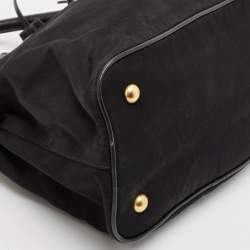 Prada Black Nylon and Leather Top Handle Bag