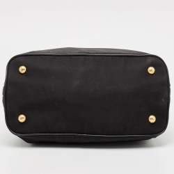 Prada Black Nylon and Leather Top Handle Bag
