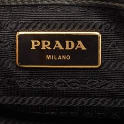 Prada Black Nylon and Leather Top Handle Bag
