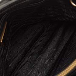 Prada Black Nylon and Leather Top Handle Bag
