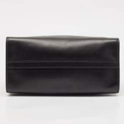 Pre Owned Prada Black/Blue Leather and Python Double Zip Tote