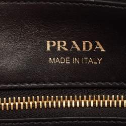 Pre Owned Prada Black/Blue Leather and Python Double Zip Tote