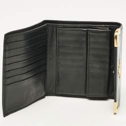 Prada Black Patent Leather Trifold Wallet