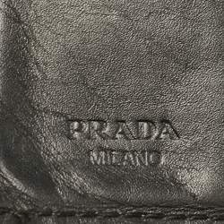 Prada Black Patent Leather Trifold Wallet