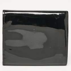 Prada Black Patent Leather Trifold Wallet