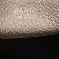 Prada Taupe Grey Leather Daino Tote