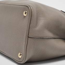 Prada Taupe Grey Leather Daino Tote