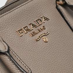 Prada Taupe Grey Leather Daino Tote