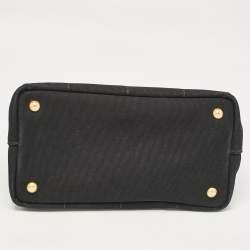 Pre Owned Prada Black Canvas Small Canapa Tote