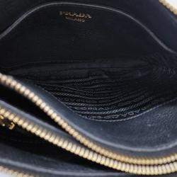 Prada Black Leather Vitello Phoenix Crossbody Bag