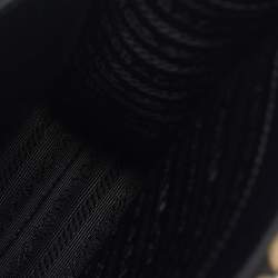 Pre Owned Prada Black/Cream Jacquard Fabric Symbole Embroidered Mini Tote