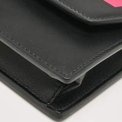Prada Black/Pink Leather Elektra Wallet On Chain